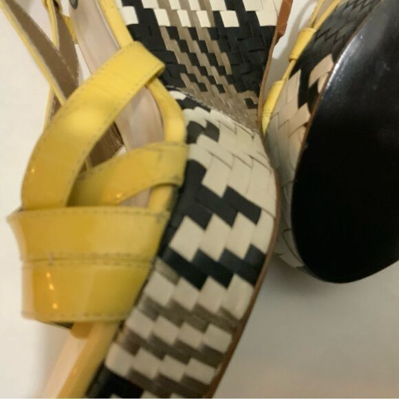 Cole Haan Air Cream Black Leather Platform Wedge Sandals Shoes Women's 10 B - Picture 10 of 13